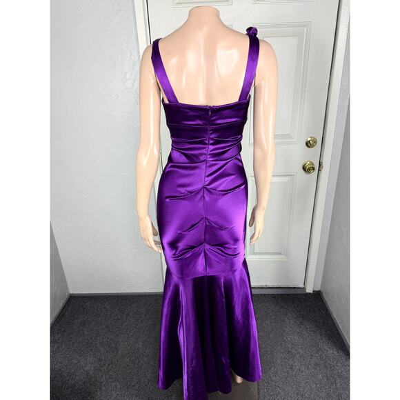 Y2K Vintage Dress Cache Evening 0 Maxi Prom Satin Movie Star Glam Mermaid CC6 - Picture 4 of 7